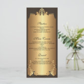 Elegant vintage bruiloft menu (Staand voorkant)