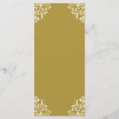 Elegant vintage bruiloft menu | Nadine (goud) (Achterkant)