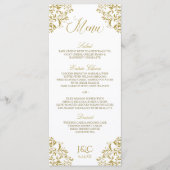 Elegant vintage bruiloft menu | Nadine (goud) (Voorkant)