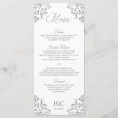 Elegant vintage bruiloft menu | Nadine (grijs) (Voorkant)