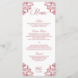 Elegant vintage bruiloft menu | Nadine (rood)