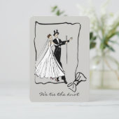 Elegant Vintage bruiloft paar Save The Date (Staand voorkant)