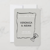 Elegant Vintage bruiloft paar Save The Date (Achterkant)
