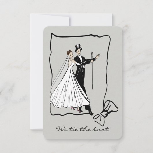Elegant Vintage bruiloft paar Save The Date (Voorkant)