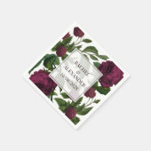 Elegant Vintage Burgundy Roos Wedding Servet (Hoek)