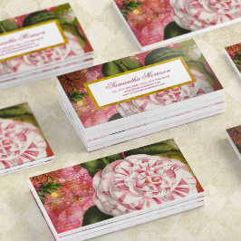 Elegant Vintage Camellia Floral Chic Visitekaartje