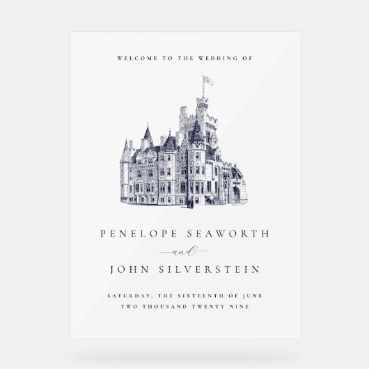 Elegant Vintage Castle Destination Wedding  Acryl Bord (Voorkant)