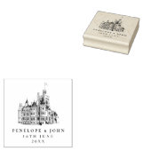 Elegant Vintage Castle Destination Wedding Rubberstempel (Gestempeld)