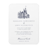 Elegant Vintage Castle Wedding Invitation Magneet (Verticaal)