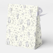 Elegant Vintage Chic Gray Angels Toile Wedding Bedankdoosjes (Achterkant)