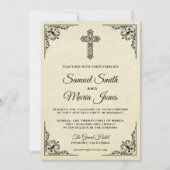 Elegant Vintage Christelijke huwelijksuitnodiging Kaart (Voorkant)