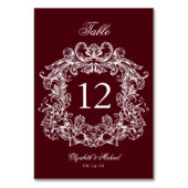 Elegant Vintage Crest Burgundy Wedding Kaart (Voorkant)