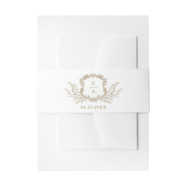 Elegant Vintage Crest Wedding Monogram Uitnodigingen Wikkel