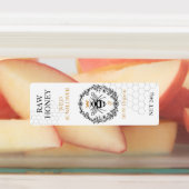 Elegant Vintage Crown Queen Bee Honey Jar Label (Aangebracht)