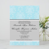 Elegant Vintage Damask Wedding Invite Kaart (Staand voorkant)