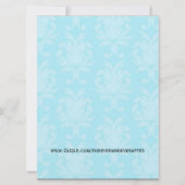 Elegant Vintage Damask Wedding Invite Kaart (Achterkant)