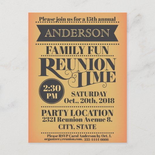 Elegant vintage de bijeenkomstontwerp van de briefkaart (Voorkant)