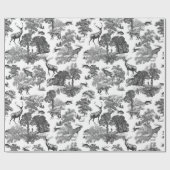 Elegant Vintage Deer Fox Hare Country Toile Cadeaupapier (Vlak)