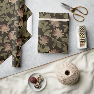 Elegant Vintage Donkere Bloemige Inpakpapier