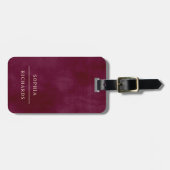 Elegant Vintage | Eenvoudige minimale Bourgogne Bagagelabel (Voorkant horizontaal)
