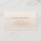 Elegant Vintage | Eenvoudige minimale neutrale Visitekaartje (Achterkant)