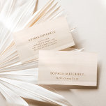 Elegant Vintage | Eenvoudige minimale neutrale Visitekaartje<br><div class="desc">Deze minimalistische visitekaartjes zijn elegant,   zien bruine tekst typografie en een eenvoudige klassieke lay-out op een boho neutrale beige waterverf kijken achtergrond voor een professionele blik.</div>