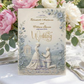 Elegant Vintage Effect Trouwdag Kaart