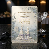 Elegant Vintage Effect Trouwdag Kaart