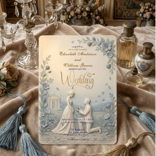 Elegant Vintage Effect Trouwdag Kaart