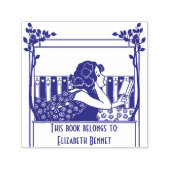 Elegant vintage ex-libris zelfinktende stempel (Design)