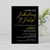 Elegant Vintage Fabulous Forty Folie Uitnodiging (Staand Voorkant)