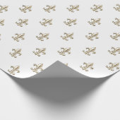 Elegant Vintage Fleur de Lis Cadeaupapier (Hoek)