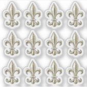 Elegant Vintage Fleur de Lis Uitnodiging Sticker (Voorkant)