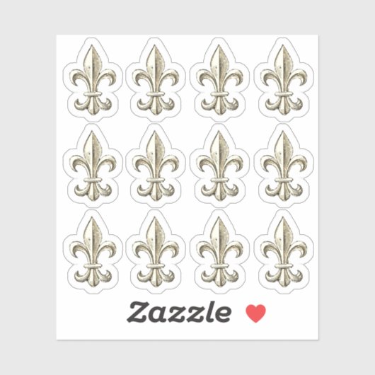 Elegant Vintage Fleur de Lis Uitnodiging Sticker (Vel)