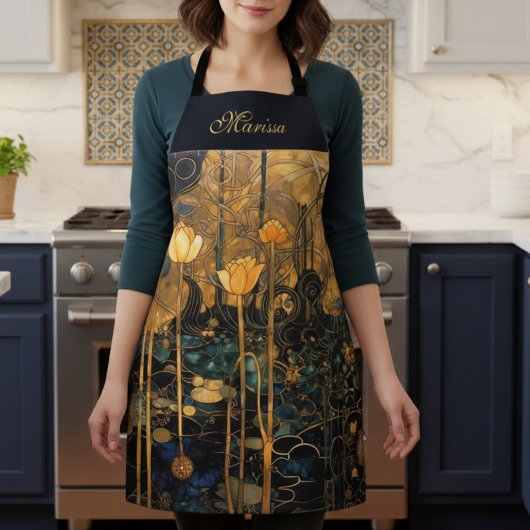 Elegant Vintage Floral Apron Schort