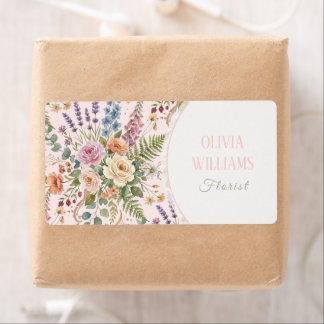 Elegant Vintage Floral Botanical Design Etiket