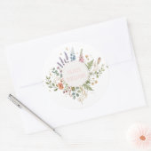 Elegant Vintage Floral Botanical Design Ronde Sticker (Envelop)