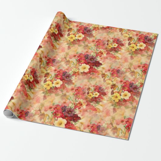 Elegant Vintage Floral Bouquet Pattern Gift Cadeaupapier (Uitgerold)