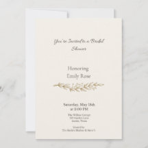 Elegant Vintage Floral Bridal Shower Invitation