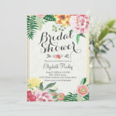 Elegant Vintage Floral Bridal Shower Invitations Kaart (Staand voorkant)