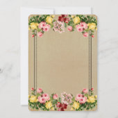 Elegant Vintage Floral Bridal Shower Invitations Kaart (Achterkant)