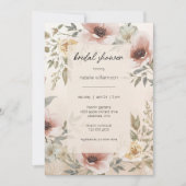 Elegant Vintage Floral Bridal Shower  Kaart (Voorkant)