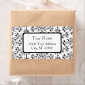 Elegant Vintage Floral Damask Adresetiketten Etiket (Insitu)