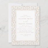 Elegant Vintage Floral Frame Wedding Kaart (Voorkant)