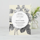 Elegant Vintage Floral monochrome Rozen Kaart (Staand voorkant)