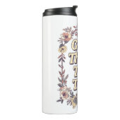 Elegant Vintage Floral Patience Quote Thermosbeker (Gedraaid links)