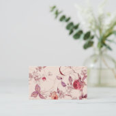 Elegant Vintage Floral Roos Pattern Sjabloon Visitekaartje (Staand voorkant)