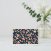Elegant Vintage Floral Roos Pattern Sjabloon Visitekaartje (Staand voorkant)