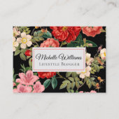 Elegant Vintage Floral Roos Vloer Visitekaartje (Voorkant)