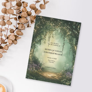 Elegant Vintage Floral Victorian Enchanted Forest Kaart